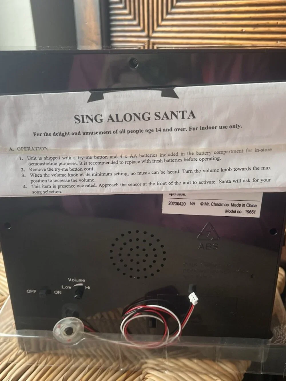 Mr. Christmas 90th Anniversary Sing-A-Long Santa Piano 23 Songs Musical Animated
